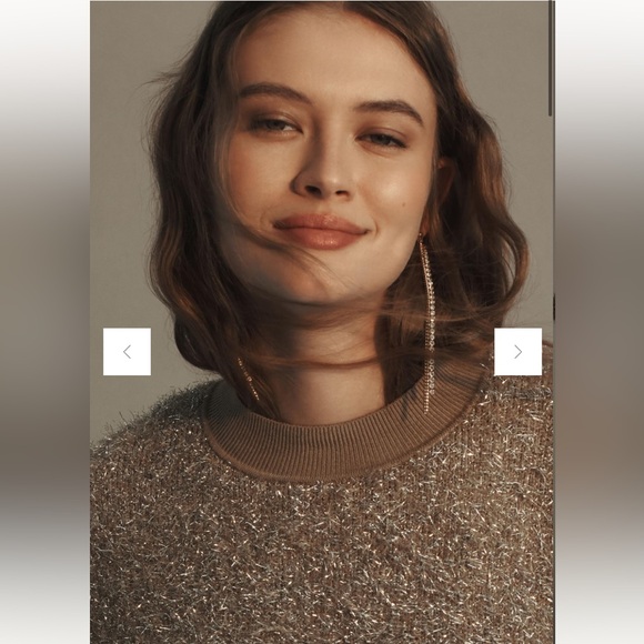 NWT Anthropologie The Violetta Short-Sleeve Tinsel Sweater by Maeve - Picture 4 of 6